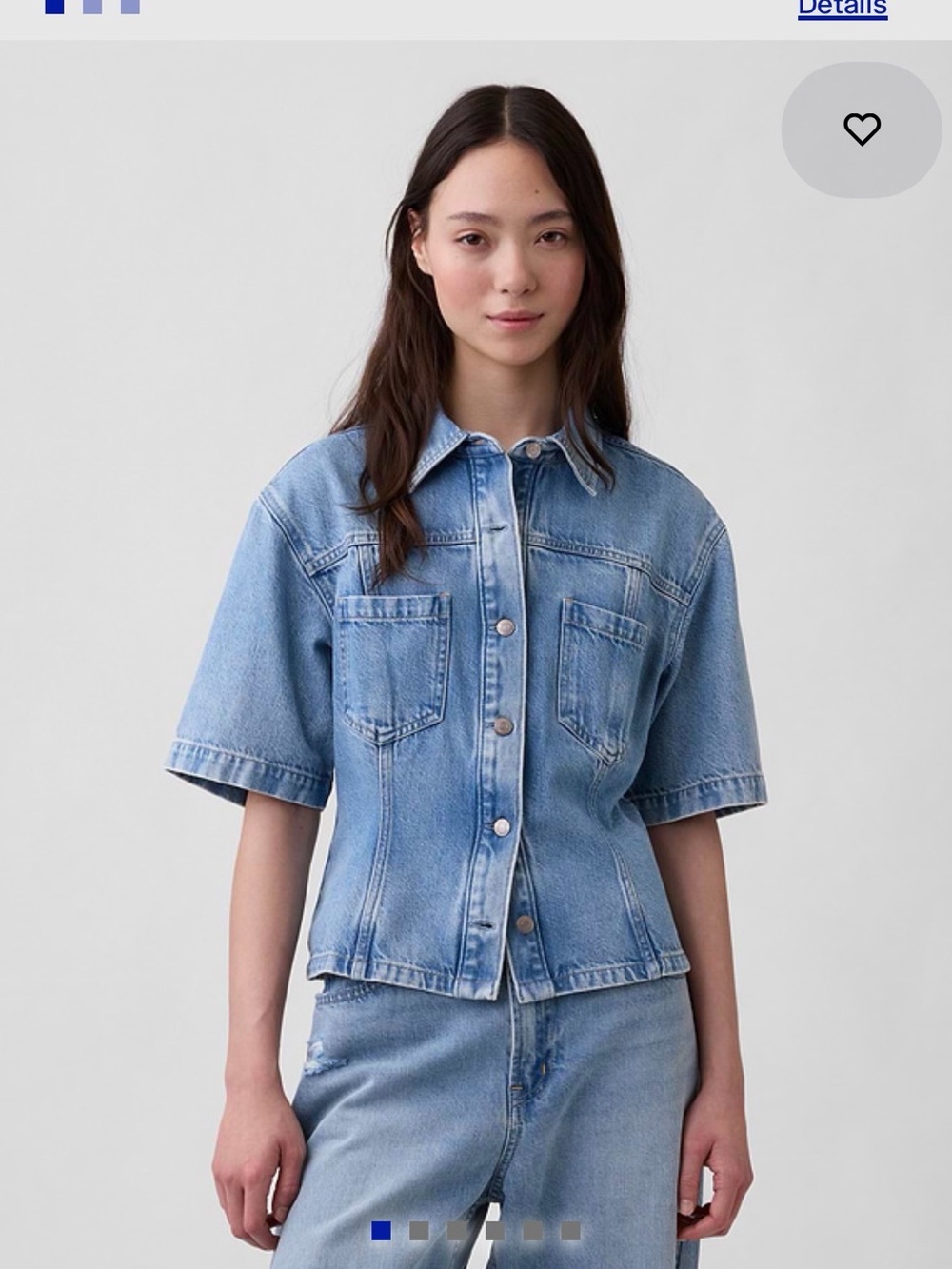 GAP UltraSoft Denim Pocket Shirt, light wash, size small, NWT!